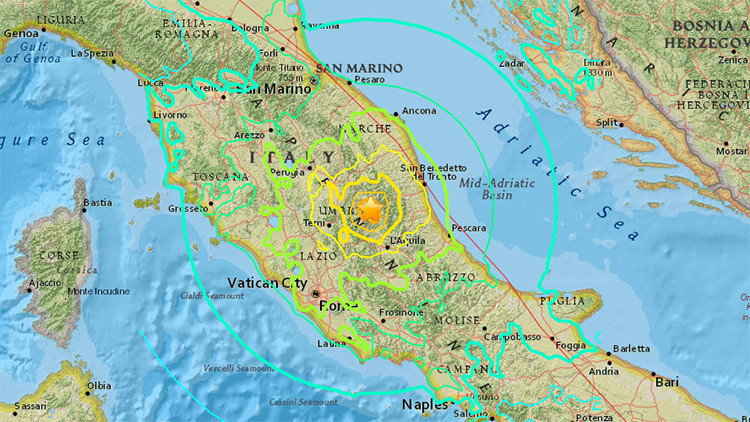 Terremoto de magnitud 6,2 sacude el centro de Italia
