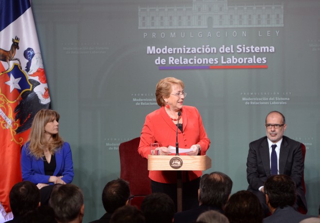 Presidenta promulga Ley que moderniza el Sistema de Relaciones Laborales