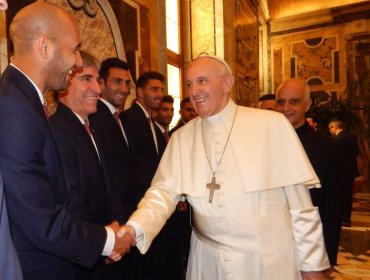 San Lorenzo de Argentina visitó al Papa en el Vaticano