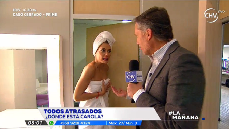 Sorprenden a Carola De Moras en plena ducha antes de salir al aire