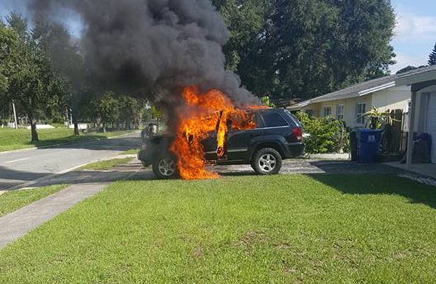 Arde un todoterreno por la explosión de un Samsung Galaxy Note 7