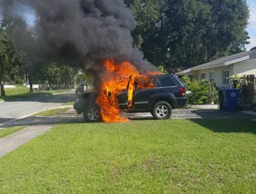 Arde un todoterreno por la explosión de un Samsung Galaxy Note 7