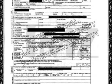 Este es el certificado de defunción de Juan Gabriel