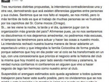 La dura carta de la Garra Blanca al Intendente Claudio Orrego