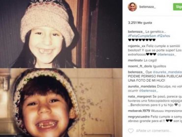Belén Mora comparte imagen en donde se muestra igual a su hijo