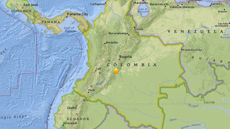 Un sismo de magnitud 5,4 sacude Colombia