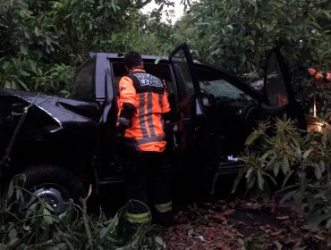 Camioneta vuela por los aires en La Cruz y cae en una parcela