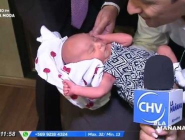 Pamela Díaz presentó a su hija Pascuala en plena Mañana de Chilevisión