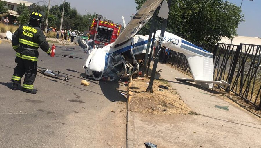 Cae avioneta a metros del Aeródromo de Tobalaba