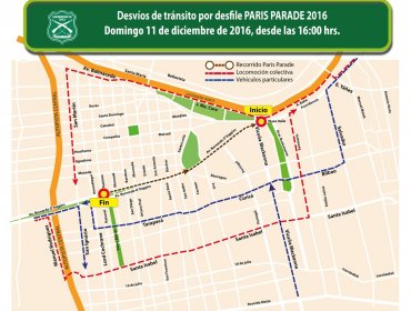 Estos serán los desvíos en el tránsito por el Paris Parade