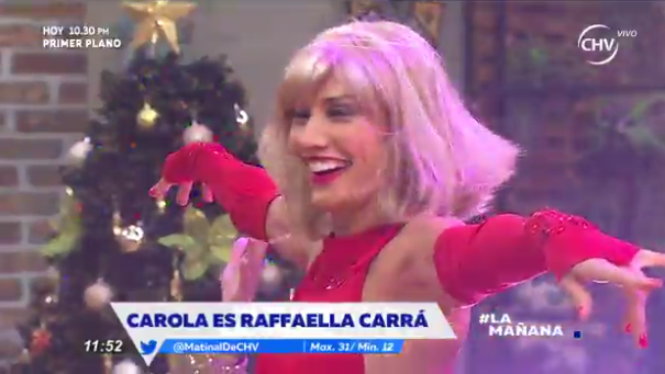 Espectacular imitación hace Carolina de Moras de Rafaella Carrá