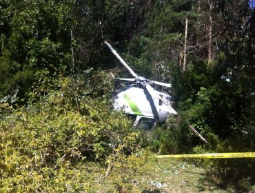 Helicóptero capotó en el Maule: Pertenecía a la Conaf y trabajaba en incendio forestal