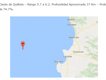 Frente Fantasma pronostica dos sismos sobre 6 grados en los próximos días en Chile