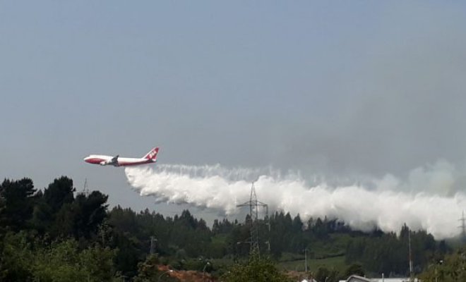 Así fue el trabajo del SuperTanker en las cercanías de Concepción