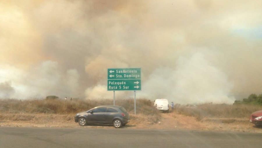 V Región nuevamente bajo el fuego: Santo Domingo, San Antonio y Quilpué en Alerta Roja