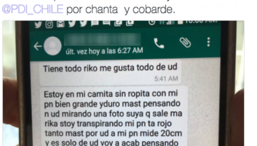 Filtran vulgar whatsapp que recibió Andrea Hoffmann de un acosador