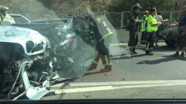 Colisión múltiple en la Ruta 68 deja varios lesionados