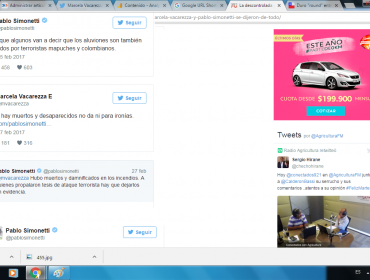 Marcela Vacarezza protagoniza pelea en Twitter con Pablo Simonetti