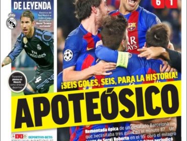 Prensa mundial se rinde ante los pies del Barcelona tras histórica remontada