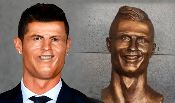 Burlas en la web generó la estatua en honor a Cristiano Ronaldo en Portugal