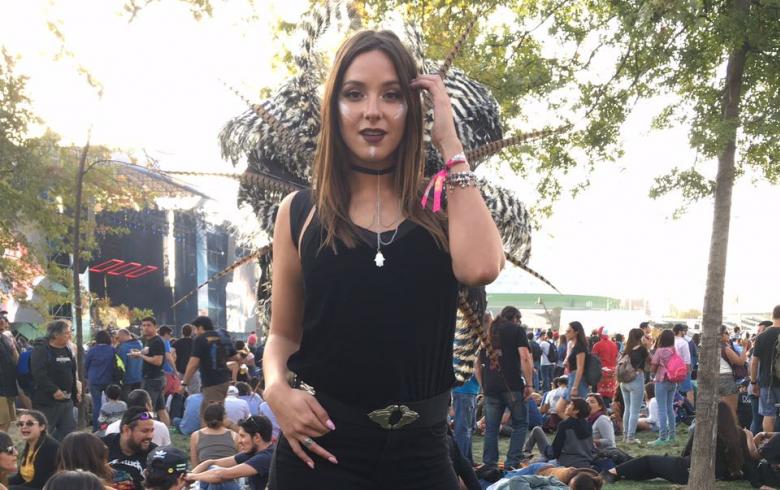 El inédito look de Kel Calderón en Lollapalooza