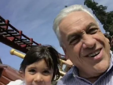 El video de Piñera donde aparece disfrutando en una montaña rusa junto a su pequeña nieta