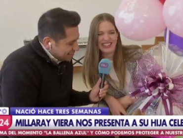 Pequeña hija de Millaray Viera y Marcelo Díaz debuta en la televisión
