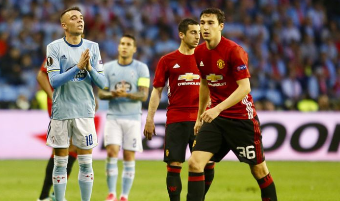 Europa League: Celta con Hernández en cancha no pudo ante el Manchester United