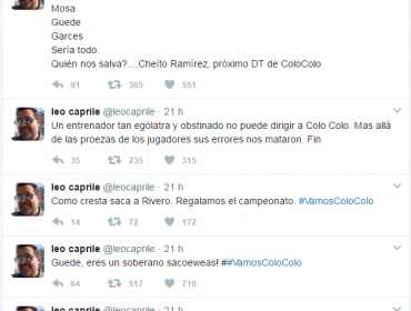Los furiosos descargos de Leo Caprile tras el empate de Colo-Colo