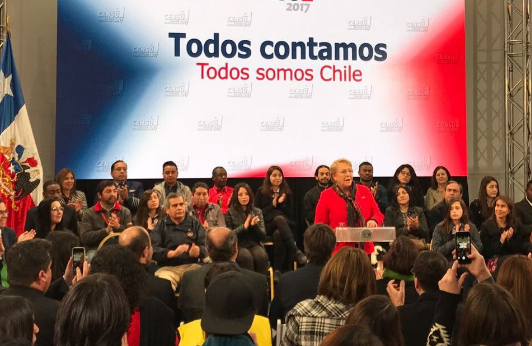 Presidenta Bachelet realizó reconocimiento a voluntarios del Censo 2017