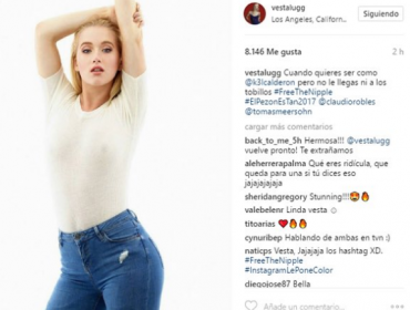 Vesta Lugg posa en topless en apoyo a Kel Calderón: Luego borró la fotografía