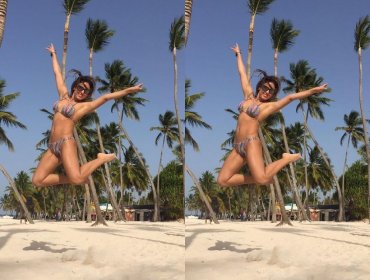 Como el vino: Maura Rivera en vacaciones en Punta Cana encantó en bikini