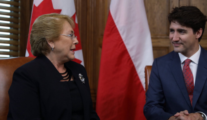 Presidenta Bachelet se reúne junto al Primer Ministro de Canadá, Justin Trudeau