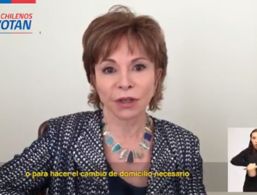 Isabel Allende llama a los chilenos en el extranjero a votar para las elecciones