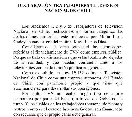 Las declaraciones de María Luisa Godoy que indignaron a los trabajadores de TVN