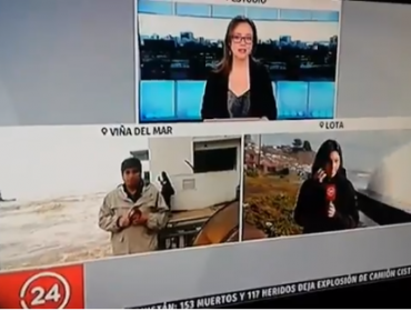 Despacho en vivo de periodista de TVN es arruinado por una gran ola