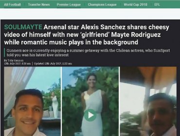 Así publicó la prensa inglesa el destape del pololeo de Alexis y Mayte