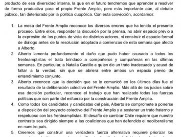 Frente Amplio se retracta y ahora ofrece a Alberto Mayol ser candidato a diputado en distrito 10