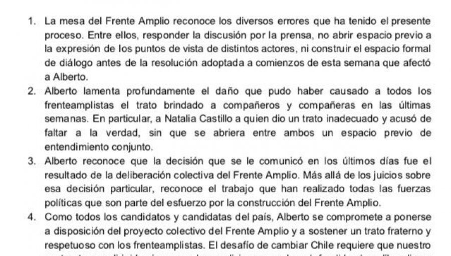 Frente Amplio se retracta y ahora ofrece a Alberto Mayol ser candidato a diputado en distrito 10