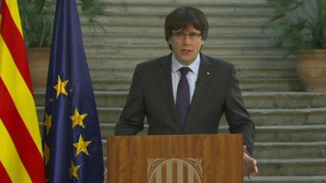 Puigdemont no acepta su destitución como presidente de Cataluña