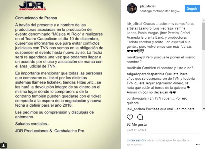 Ex chicos Rojo suspenden show en Teatro Caupolicán por conflicto judicial con TVN