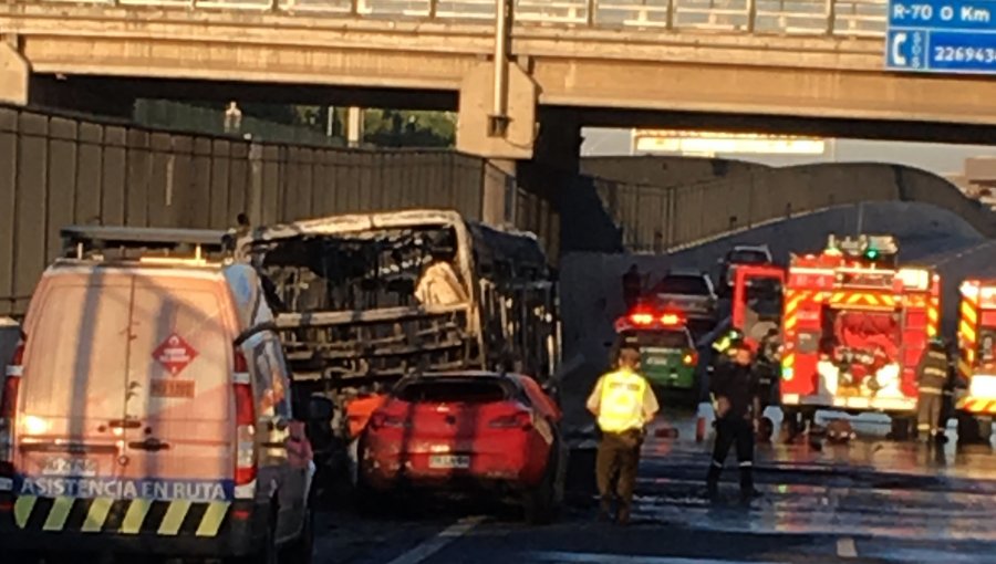 Choque entre auto y Transantiago deja un fallecido en autopista Vespucio Sur