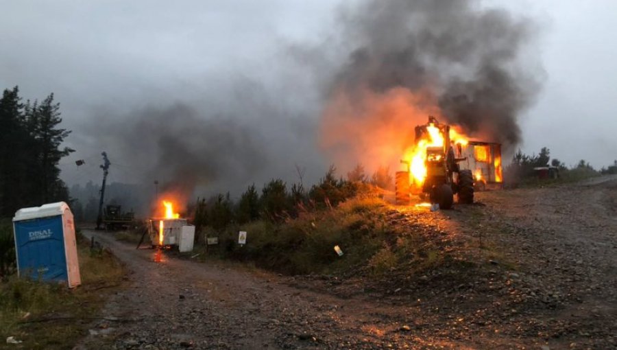 Nuevo atentado a maquinaria forestal, esta vez en la Región de Los Ríos