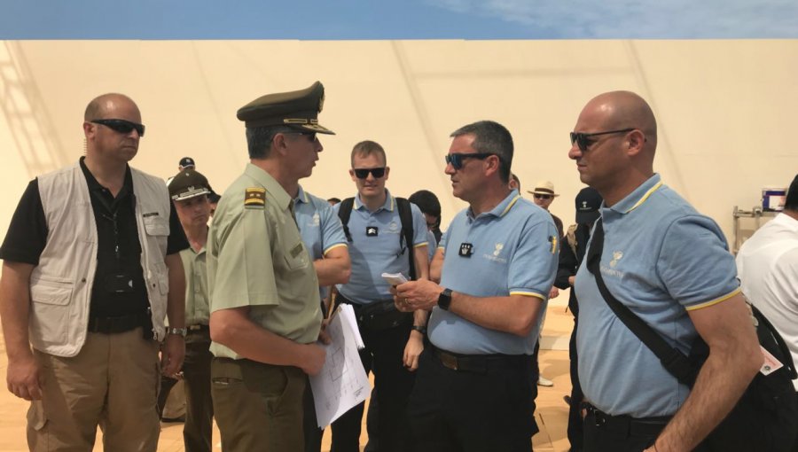 Carabineros junto a Avanzada del Vaticano inspecciona Iquique por visita papal