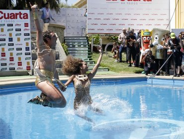 Las mejores fotos del piscinazo de Betsy Camino y Matías Vega en el Hotel O’Higgins