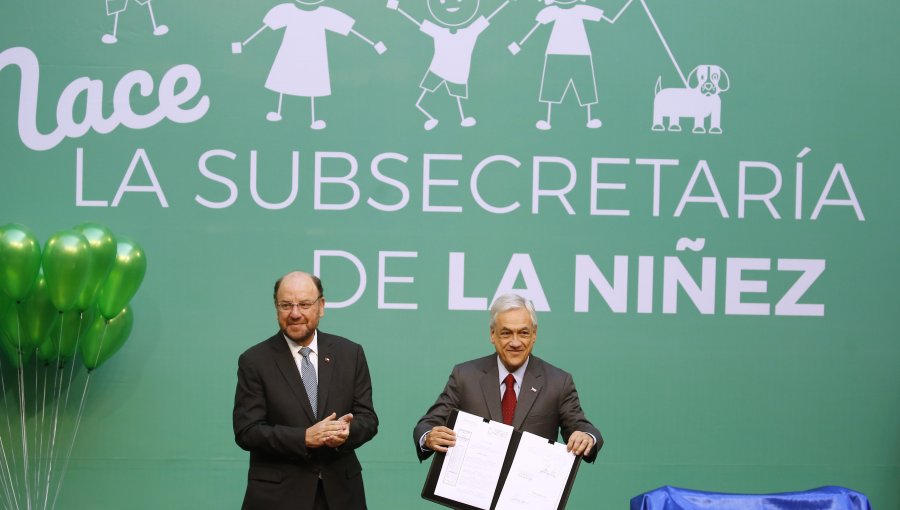 Presidente Sebastián Piñera promulga ley que crea la Subsecretaría de la Niñez