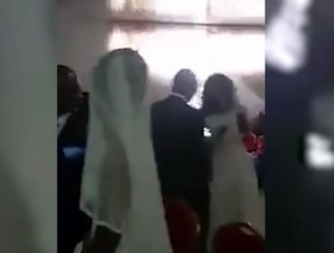 Amante de novio ingresa a su boda y la interrumpe vestida completamente de novia