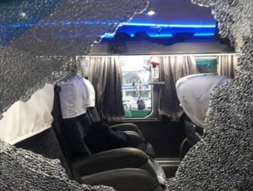 Bus de San Lorenzo fue apedreado a su llegada a Temuco