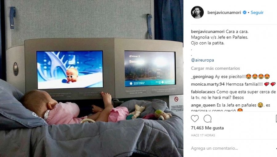 La foto de hija de Benjamín Vicuña que es destrozada en redes sociales
