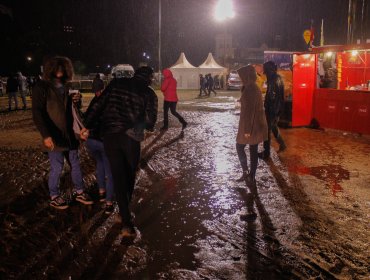 Así se vivió en plena madrugada la lluvia en las fondas del Sporting Club de Viña del Mar